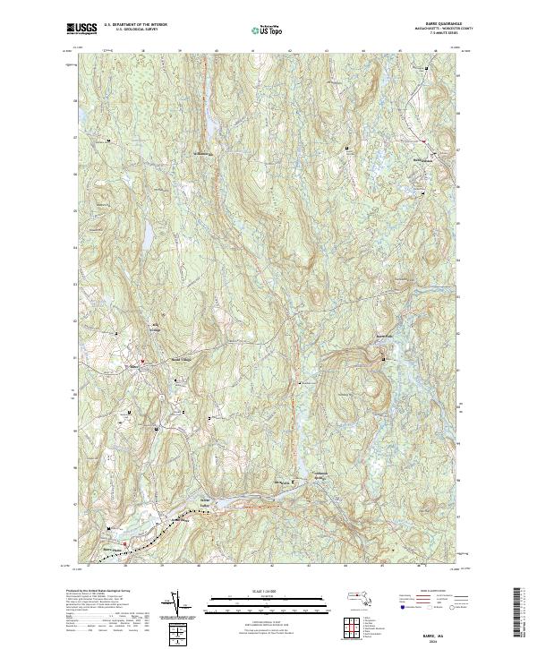 Barre, MA — USGS 7.5-minute topo (2024)