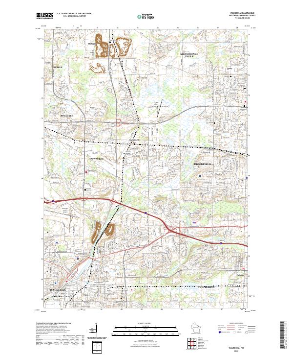 Waukesha, WI — USGS 7.5-minute topo (2022)