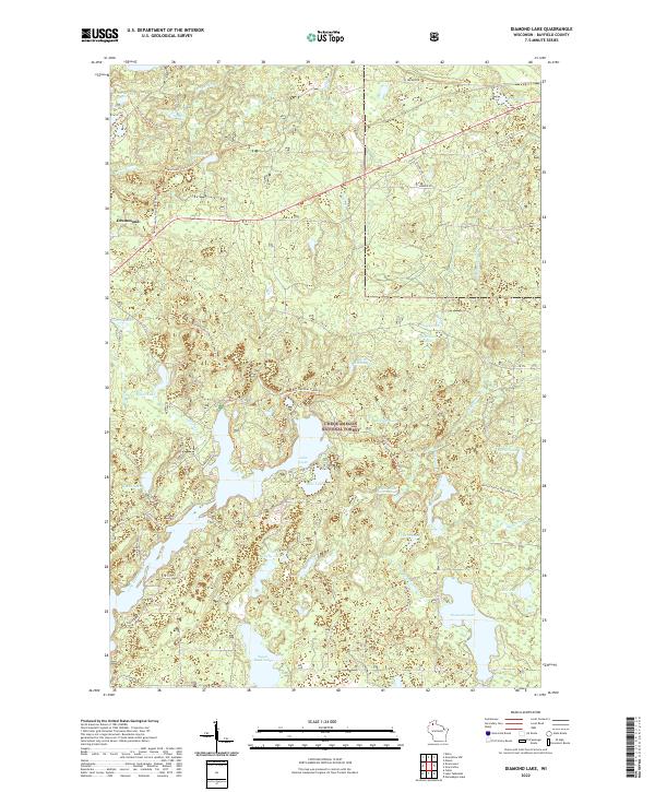 Diamond Lake, WI — USGS 7.5-minute topo (2022)