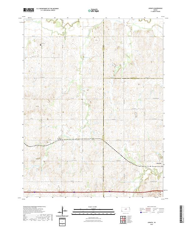 Juniata, KS — USGS 7.5-minute topo (2022)