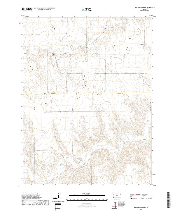 Bird City South SE, KS — USGS 7.5-minute topo (2022)