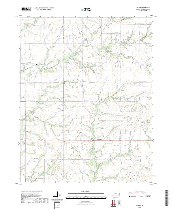 Melrose, KS — USGS 7.5-minute topo (2023)