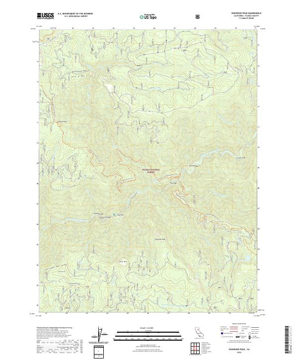Dogwood Peak, CA — USGS 7.5-minute topo (2022)