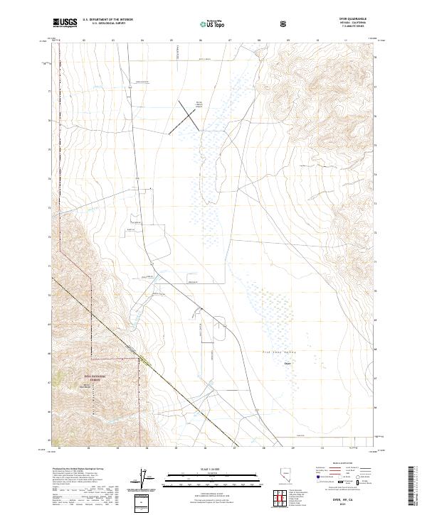 Dyer, NV-CA — USGS 7.5-minute topo (2021)