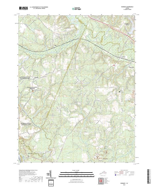 Roxbury, VA — USGS 7.5-minute topo (2022)