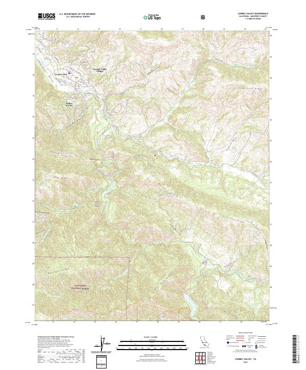 Carmel Valley, CA — USGS 7.5-minute topo (2021)
