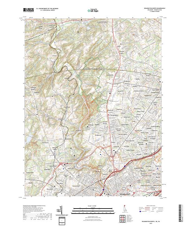 Wilmington North, DE-PA — USGS 7.5-minute topo (2023)