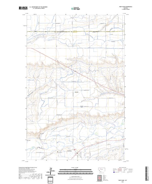 Fort Shaw, MT — USGS 7.5-minute topo (2024)