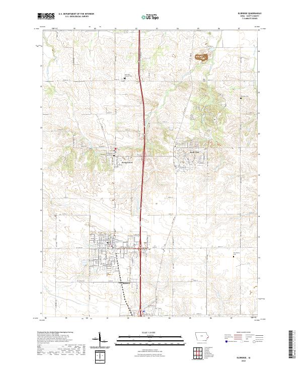 Eldridge, IA — USGS 7.5-minute topo (2022)