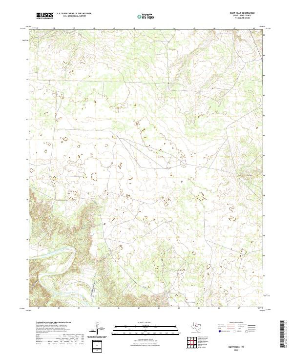 Gant Hills, TX — USGS 7.5-minute topo (2022)