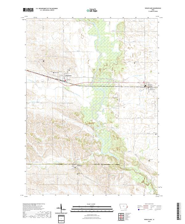 Wheatland, IA — USGS 7.5-minute topo (2022)