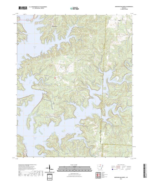 Norfork Dam North, AR — USGS 7.5-minute topo (2024)