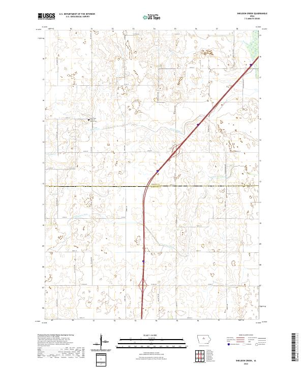 Sheldon Creek, IA — USGS 7.5-minute topo (2022)