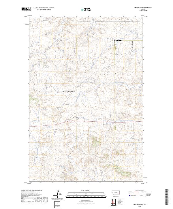 Bracket Butte, MT — USGS 7.5-minute topo (2024)