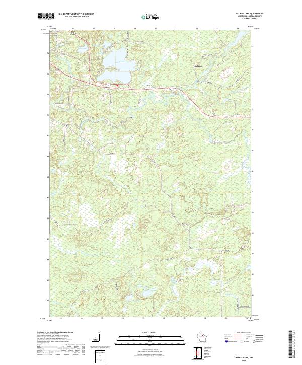 George Lake, WI — USGS 7.5-minute topo (2022)