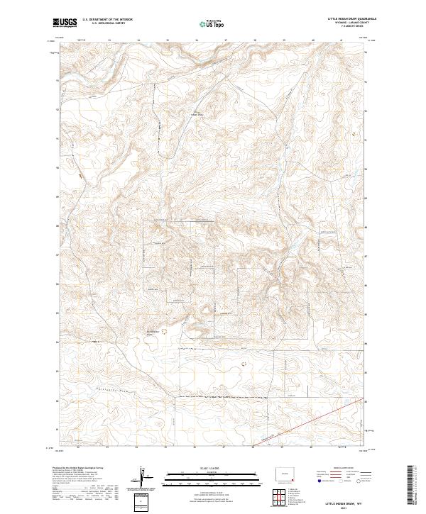 Little Indian Draw, WY — USGS 7.5-minute topo (2021)
