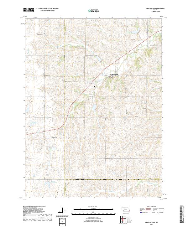 Crab Orchard, NE — USGS 7.5-minute topo (2021)