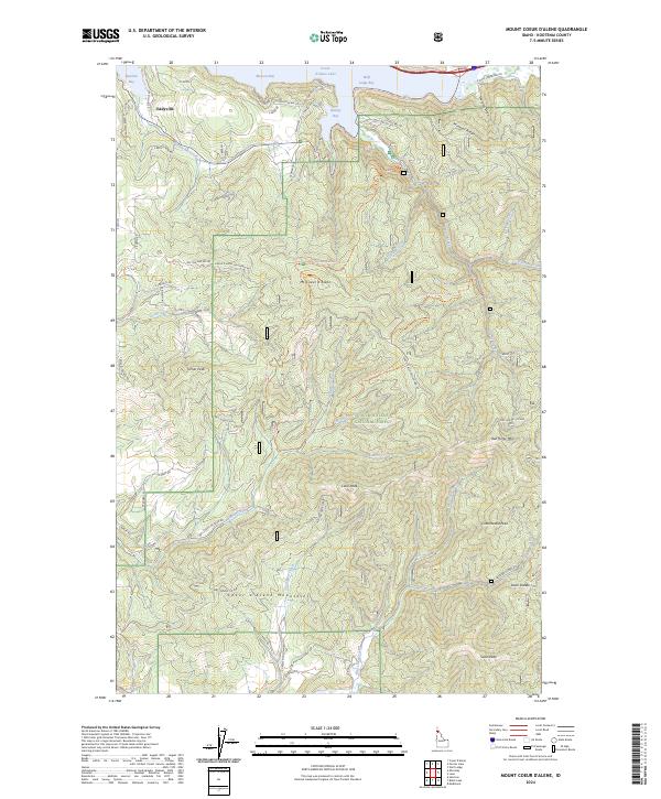 Mount Coeur D'Alene, ID — USGS 7.5-minute topo (2024)