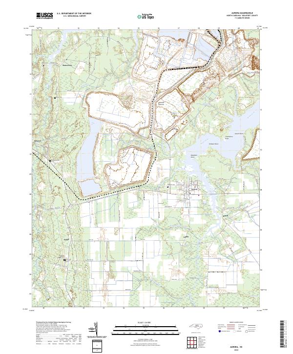 Aurora, NC — USGS 7.5-minute topo (2022)