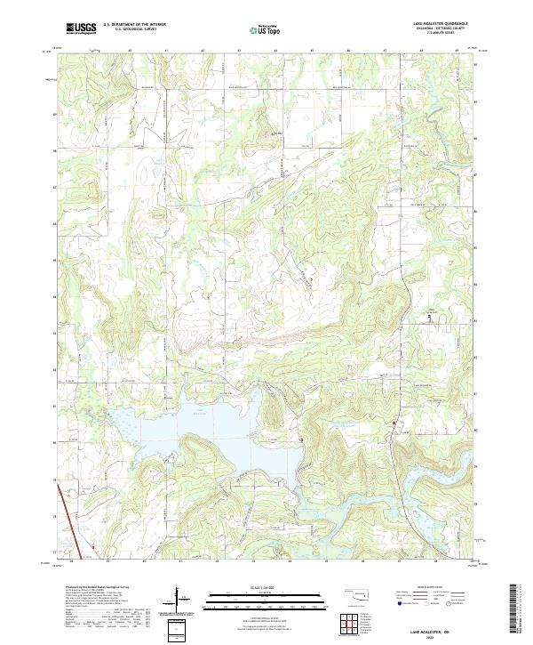 Lake McAlester, OK — USGS 7.5-minute topo (2022)