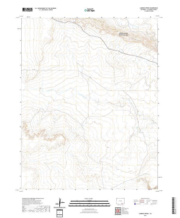 Lambing Spring, CO — USGS 7.5-minute topo (2022)