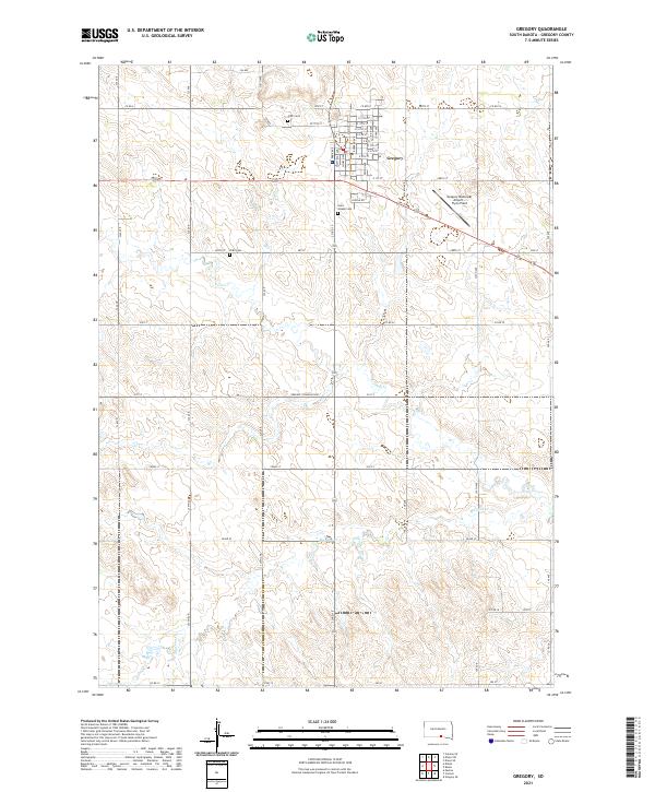 Gregory, SD — USGS 7.5-minute topo (2021)