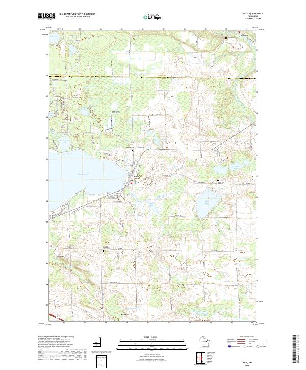 Cecil, WI — USGS 7.5-minute topo (2022)