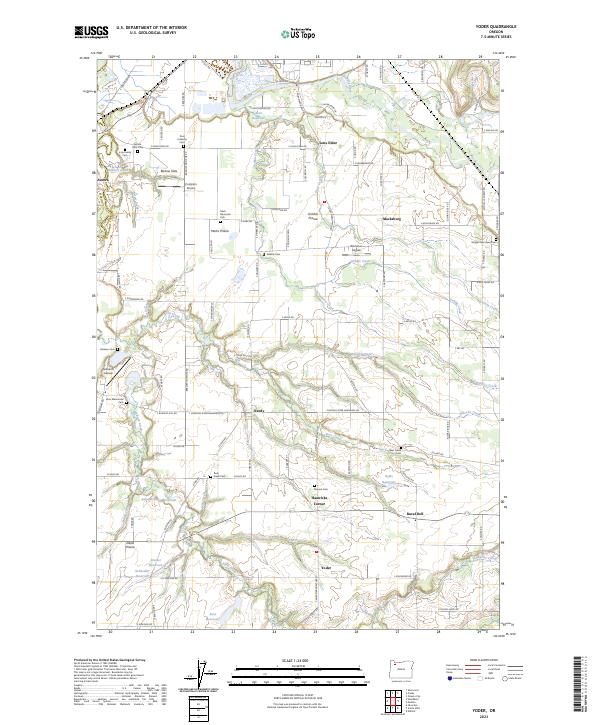 Yoder, OR — USGS 7.5-minute topo (2023)