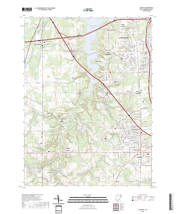 Canfield, OH — USGS 7.5-minute topo (2023)