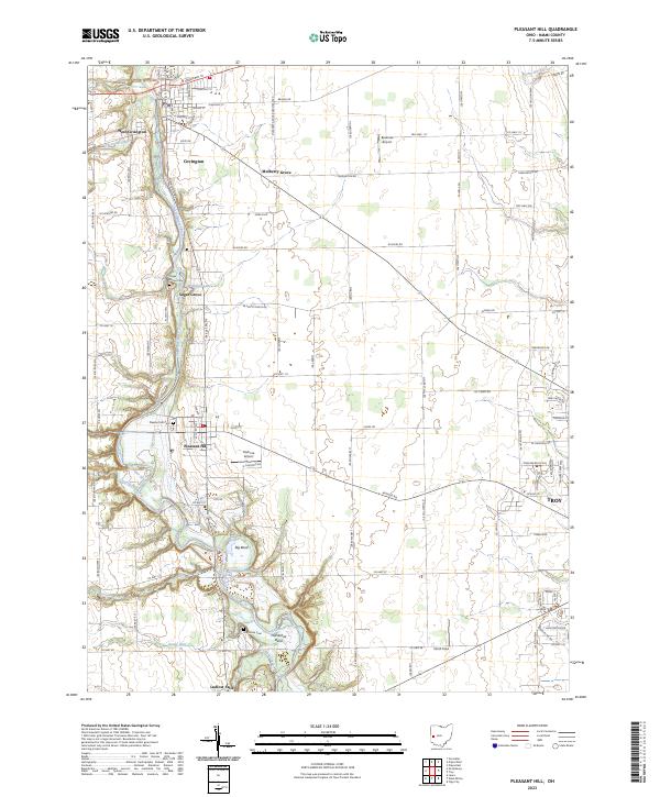 Pleasant Hill, OH — USGS 7.5-minute topo (2023)