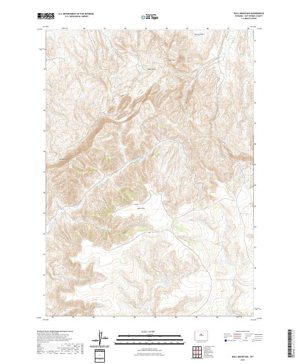 Bull Mountain, WY — USGS 7.5-minute topo (2021)