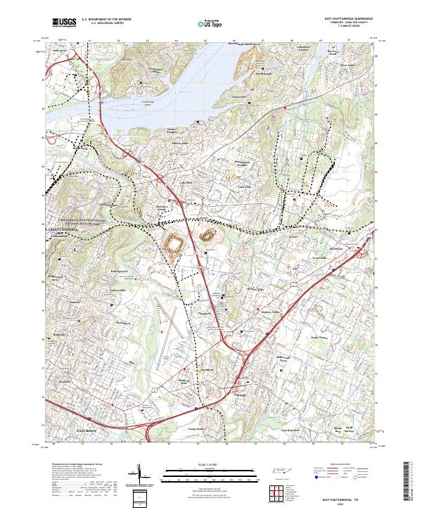 East Chattanooga, TN — USGS 7.5-minute topo (2022)