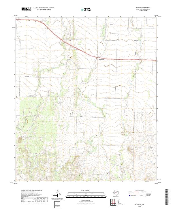 Vancourt, TX — USGS 7.5-minute topo (2022)