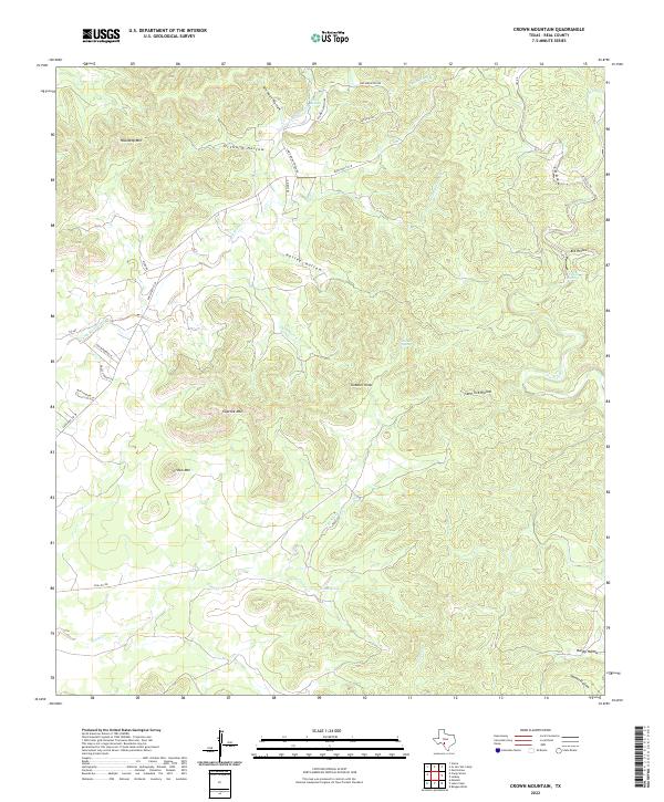 Crown Mountain, TX — USGS 7.5-minute topo (2022)