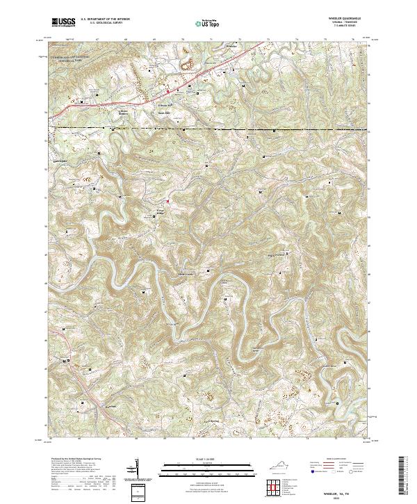Wheeler, VA-TN — USGS 7.5-minute topo (2022)