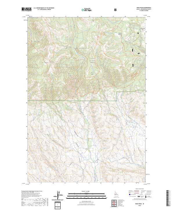 Rush Peak, ID — USGS 7.5-minute topo (2024)
