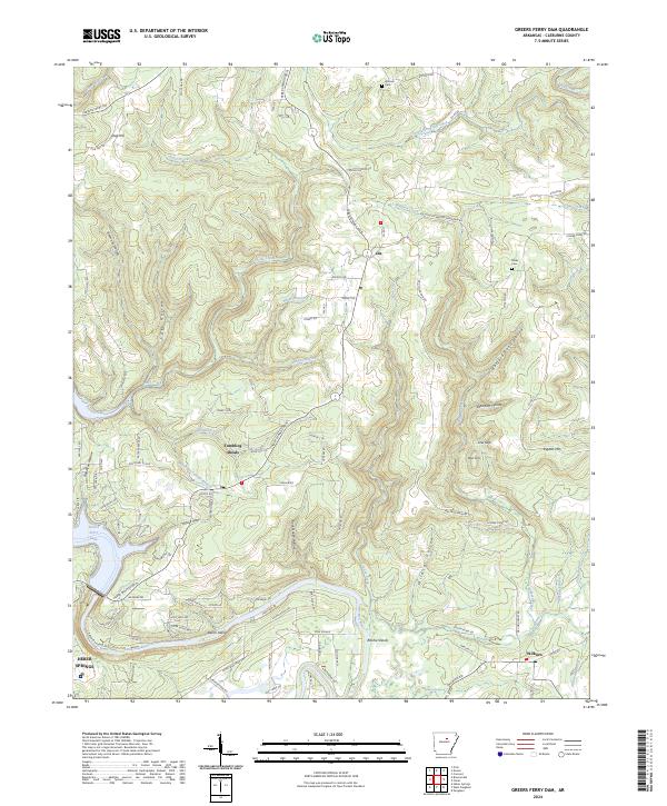 Greers Ferry Dam, AR — USGS 7.5-minute topo (2024)