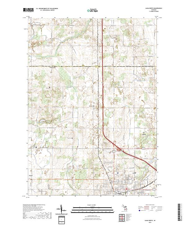 Alma North, MI — USGS 7.5-minute topo (2023)