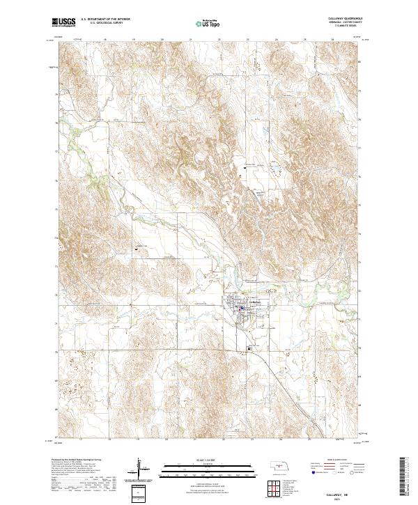Callaway, NE — USGS 7.5-minute topo (2021)