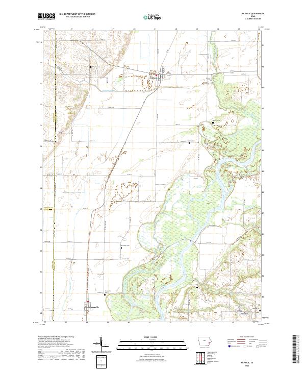 Nichols, IA — USGS 7.5-minute topo (2022)