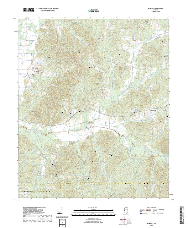Newport, MS — USGS 7.5-minute topo (2024)