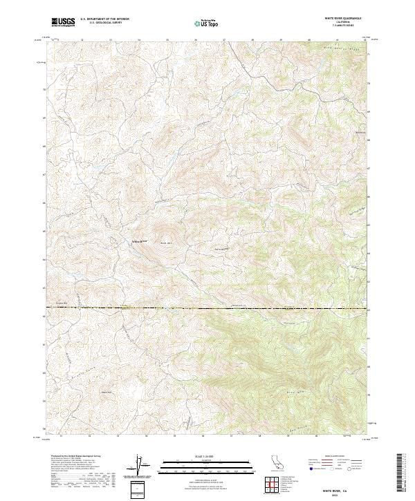 White River, CA — USGS 7.5-minute topo (2022)