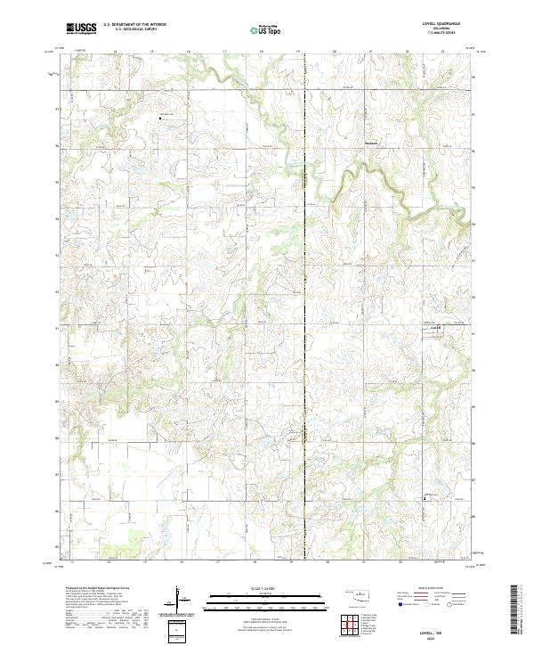 Lovell, OK — USGS 7.5-minute topo (2022)