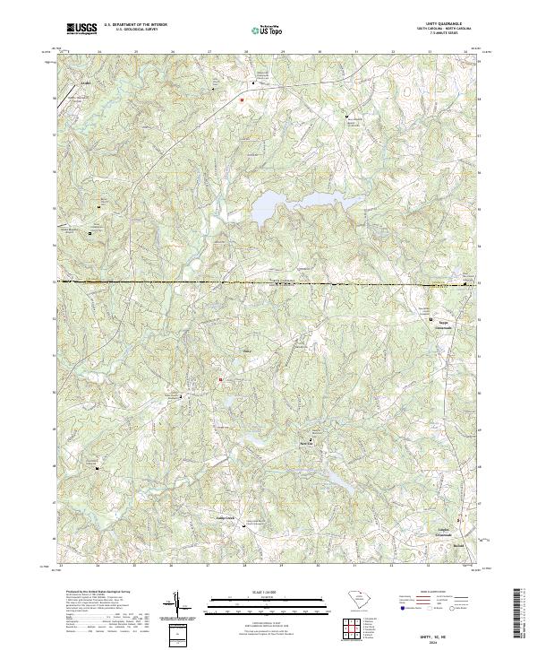Unity, SC-NC — USGS 7.5-minute topo (2024)