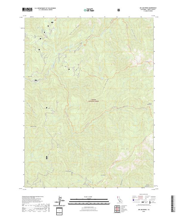 Jim Jam Ridge, CA — USGS 7.5-minute topo (2022)