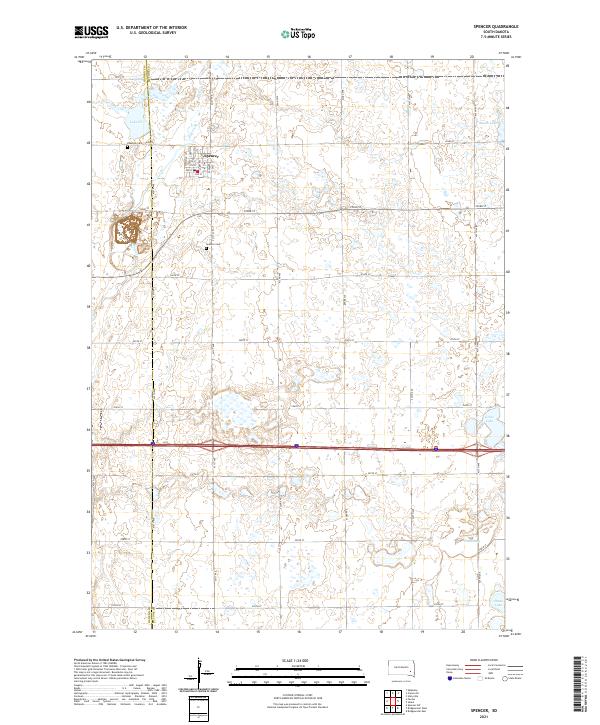 Spencer, SD — USGS 7.5-minute topo (2021)