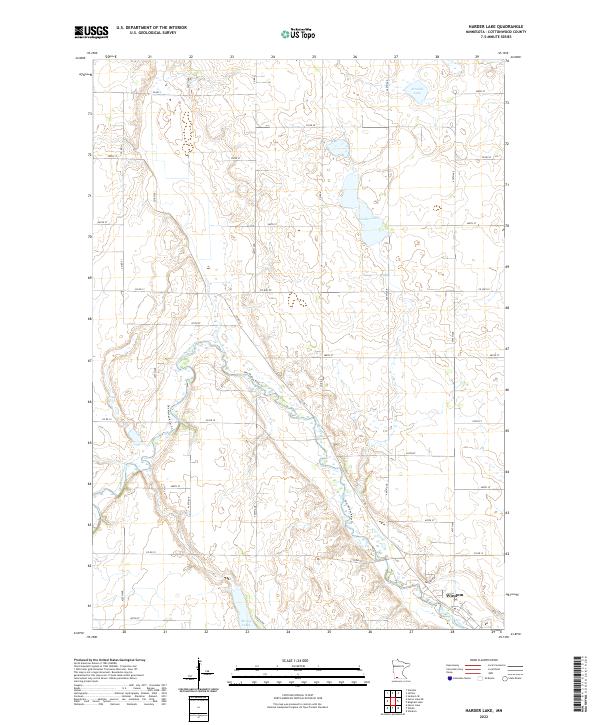 Harder Lake, MN — USGS 7.5-minute topo (2022)