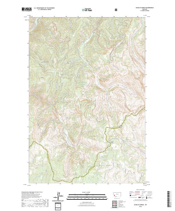 Schultz Saddle, MT — USGS 7.5-minute topo (2024)