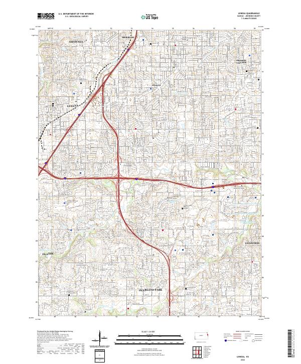 Lenexa, KS — USGS 7.5-minute topo (2022)