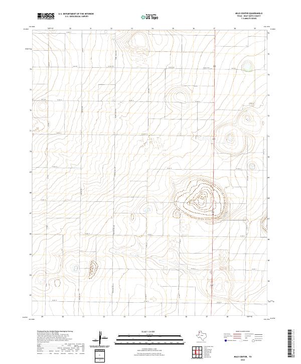 Milo Center, TX — USGS 7.5-minute topo (2022)